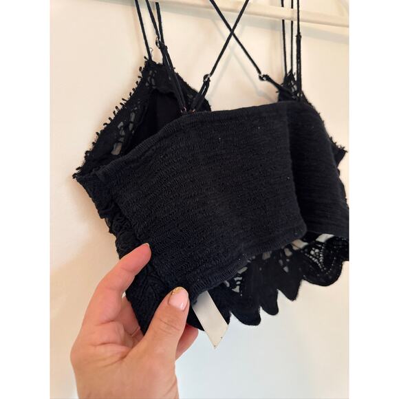 Free People Illektra Bralette Crop Top - Black - Medium - Picture 9 of 9